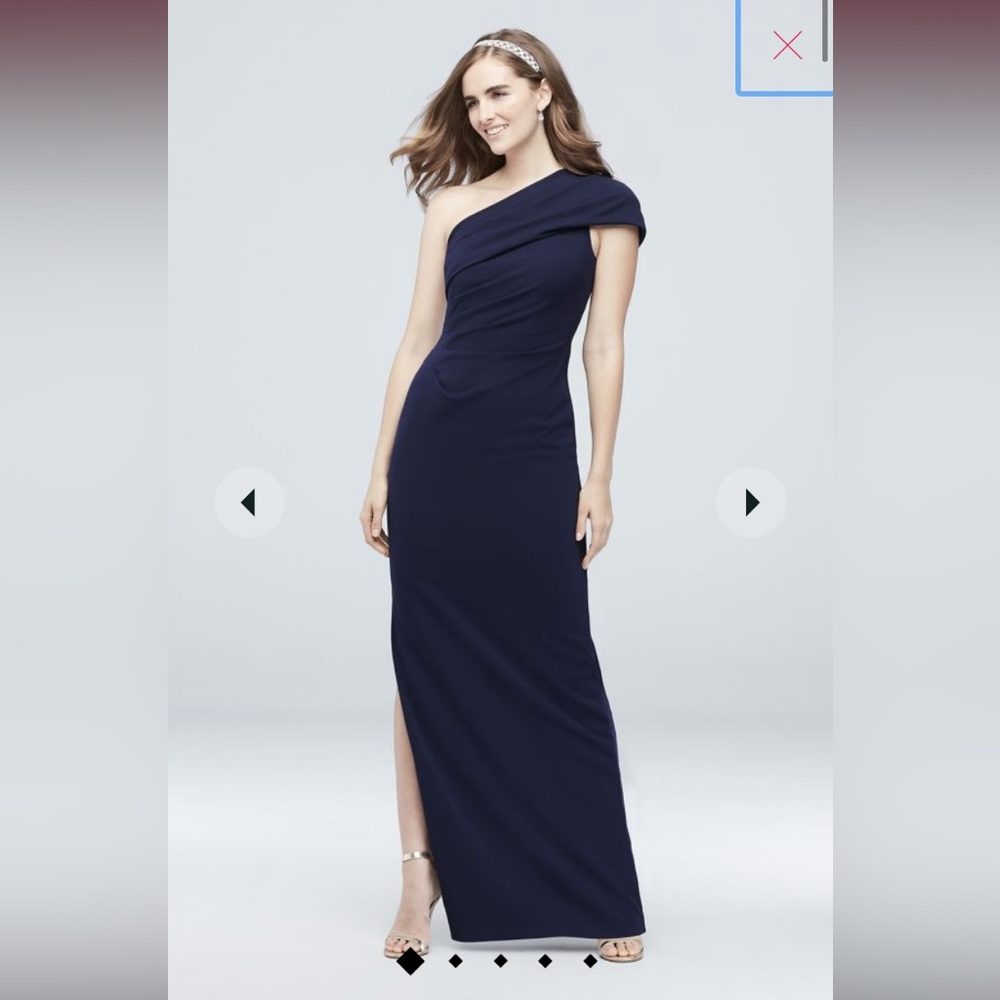 David’s Bridal one shoulder dress